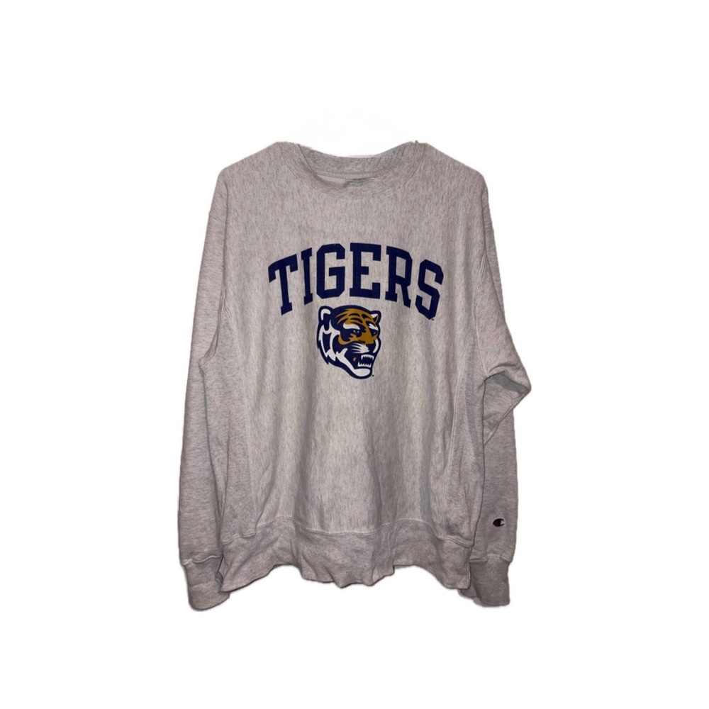 LSU Tigers Champion Reverse Weave Gray Crewneck Sweatshirt - Size Medium